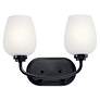 3_Kichler Valserrano 10 1/4" High Black 2-Light Wall Sconce more views