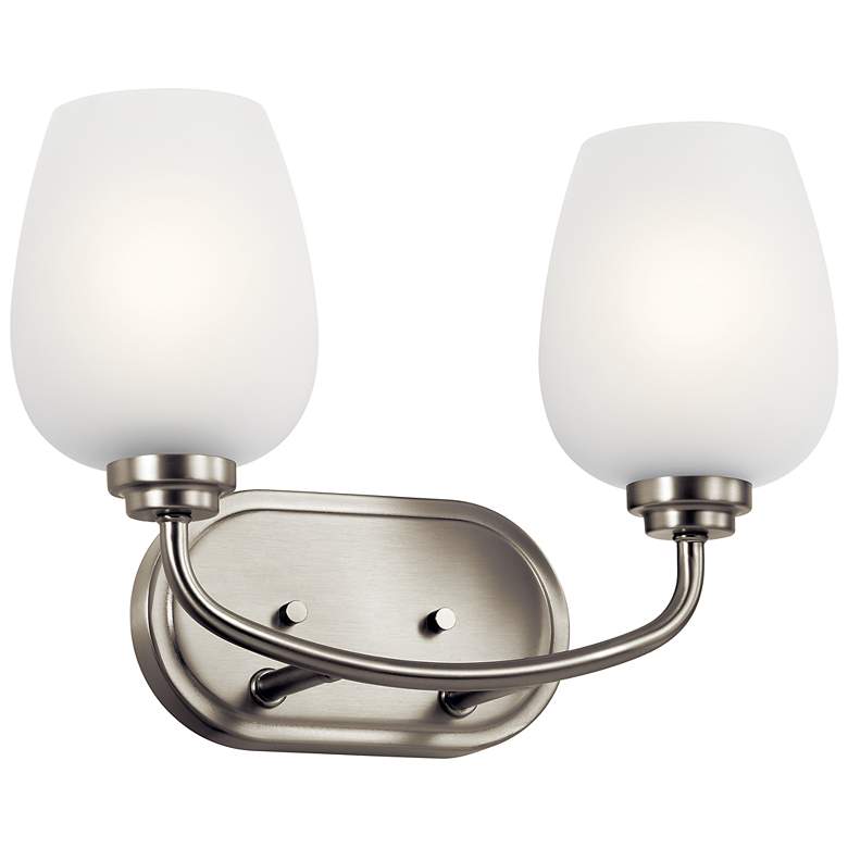 Image 1 Kichler Valserrano 10 1/4"H Brushed Nickel 2-Light Sconce