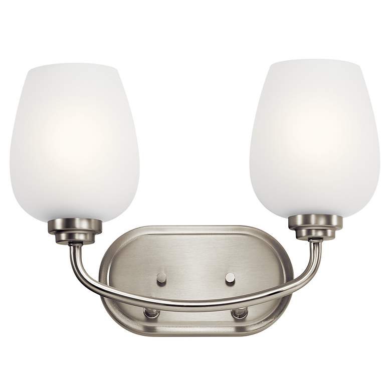 Image 2 Kichler Valserrano 10 1/4"H Brushed Nickel 2-Light Sconce more views