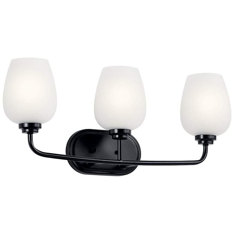Image 1 Kichler Valserrano 24" Wide Black 3-Light Bath Light