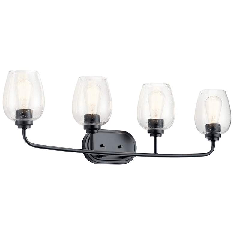 Image 1 Kichler Valserrano 33 1/2 inch Wide 4-Light Black Bath Light