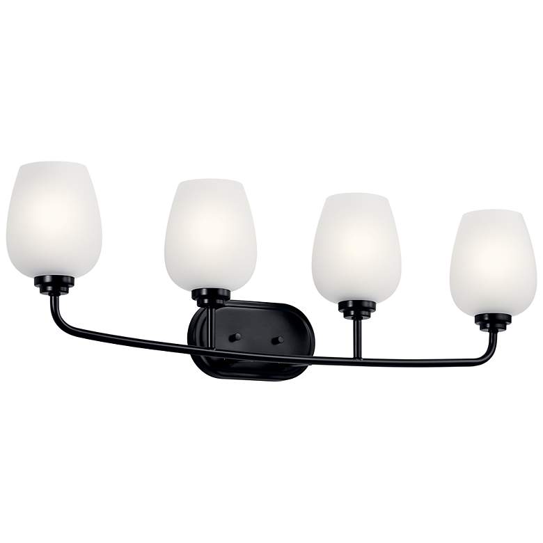 Image 1 Kichler Valserrano 33 1/2 inch Wide Black 4-Light Bath Light