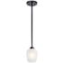 Kichler Valserrano 5" Wide Black Finish White Glass Mini Pendant