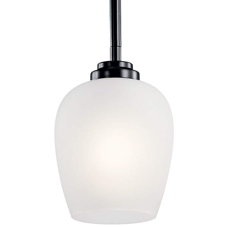 Image 3 Kichler Valserrano 5" Wide Black Finish White Glass Mini Pendant more views