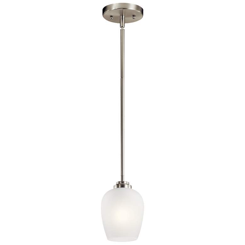 Image 1 Kichler Valserrano 5" Wide Brushed Nickel White Glass Mini Pendant