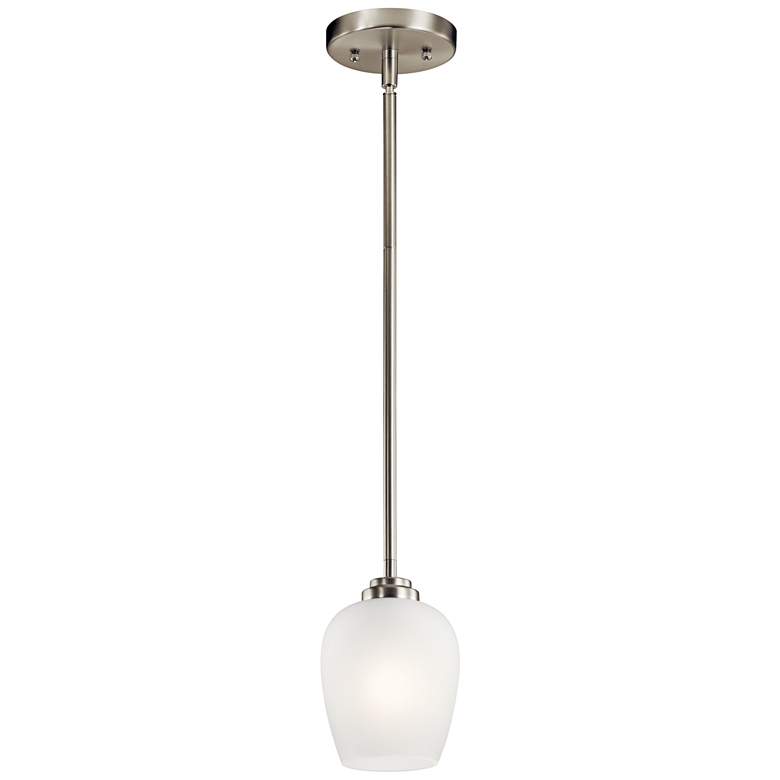 Image 2 Kichler Valserrano 5" Wide Brushed Nickel White Glass Mini Pendant