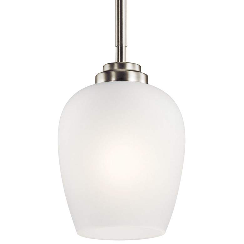 Image 3 Kichler Valserrano 5 inch Wide Brushed Nickel White Glass Mini Pendant more views