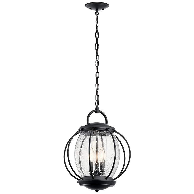 Image 1 Kichler Vandalia 19"H Textured Black Outdoor Hanging Light