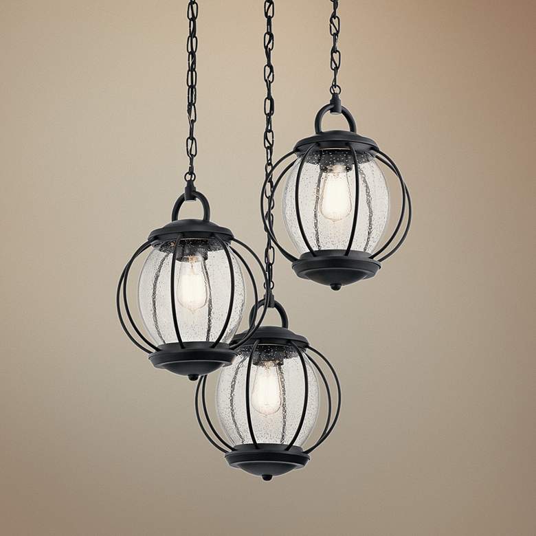 Image 1 Kichler Vandalia 22 3/4" Wide Black Outdoor Hanging Light