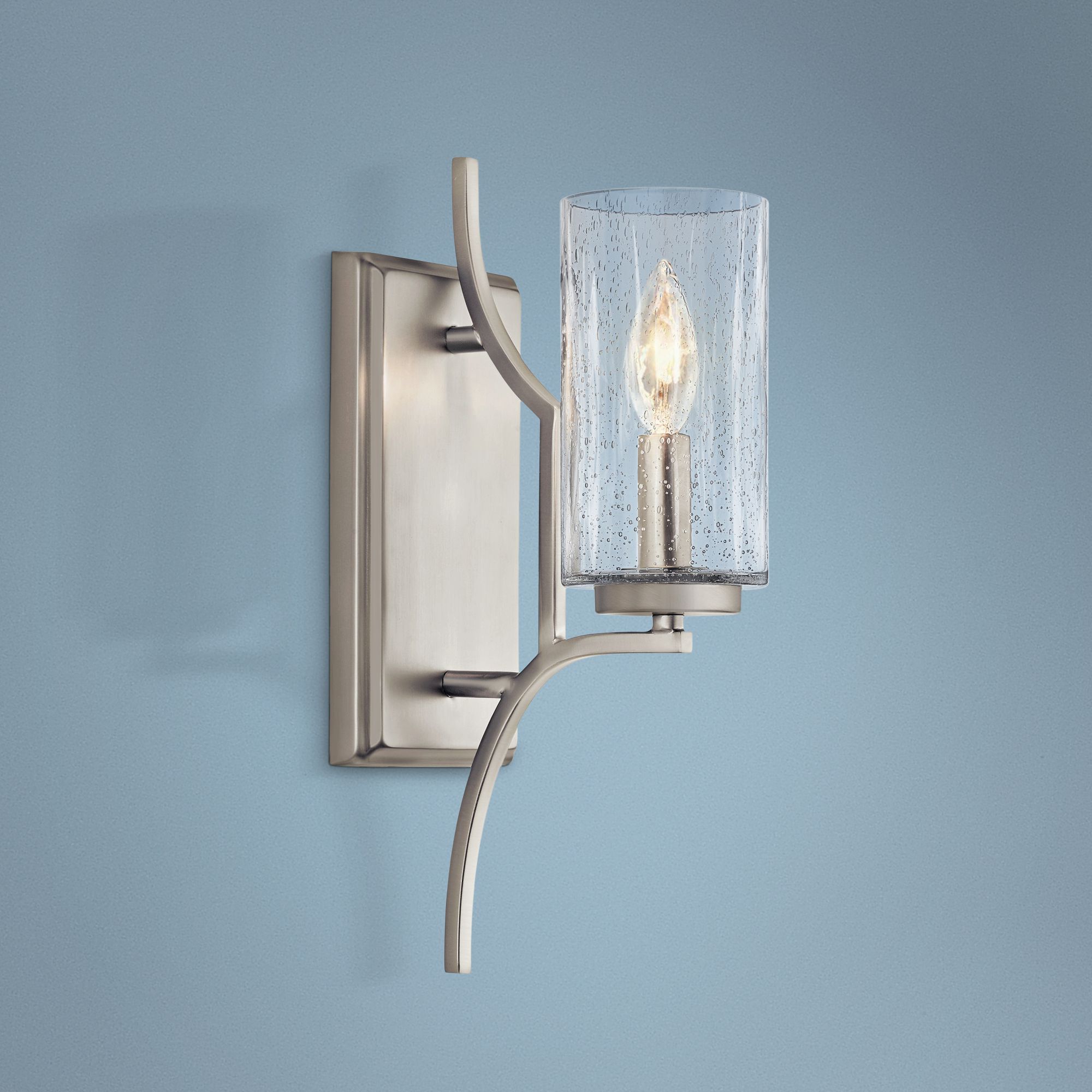 bathroom sconces nickel