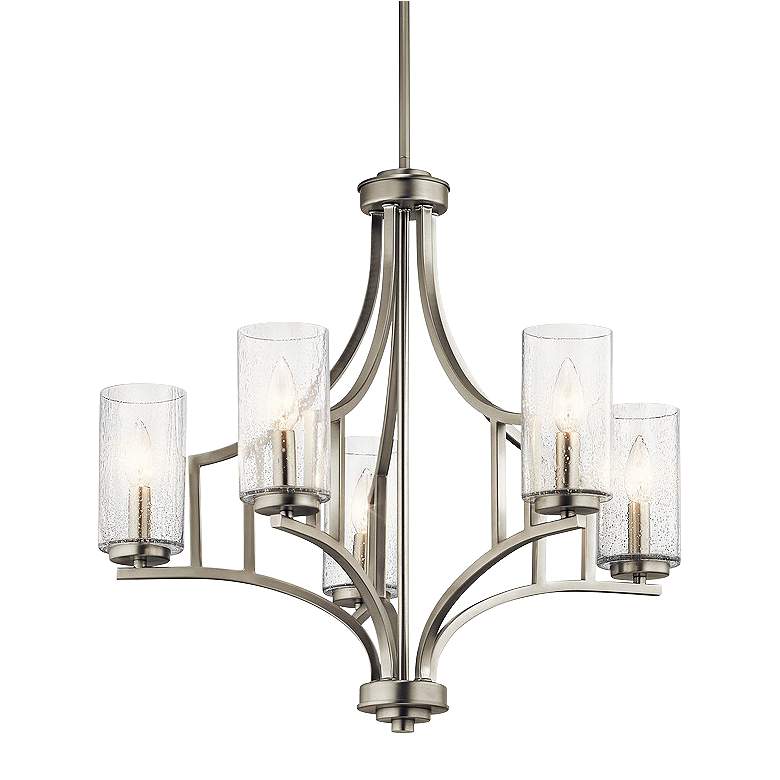 Image 2 Kichler Vara 25 1/4 inch Wide Brushed Nickel 5-Light Chandelier