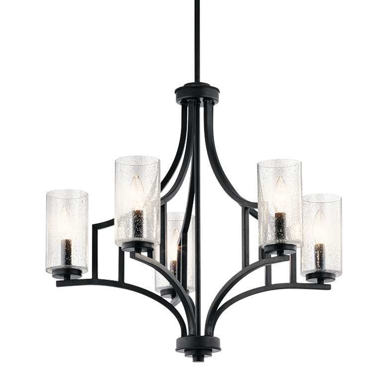 Image 2 Kichler Vara 25 1/4 inch Wide Distressed Black 5-Light Chandelier