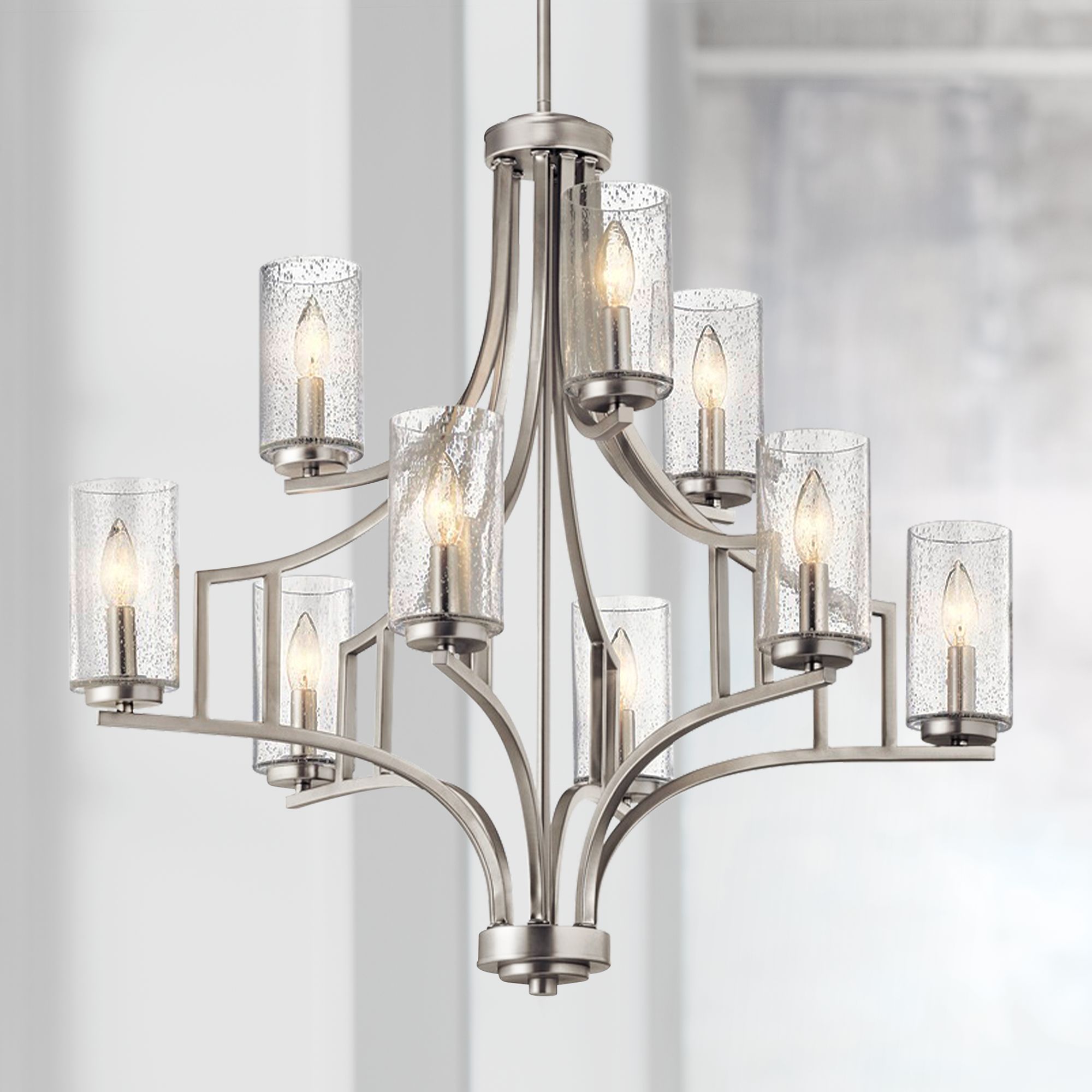 Kichler 9 light Brushed Nickel (Silver) deals Chandelier NEW open box