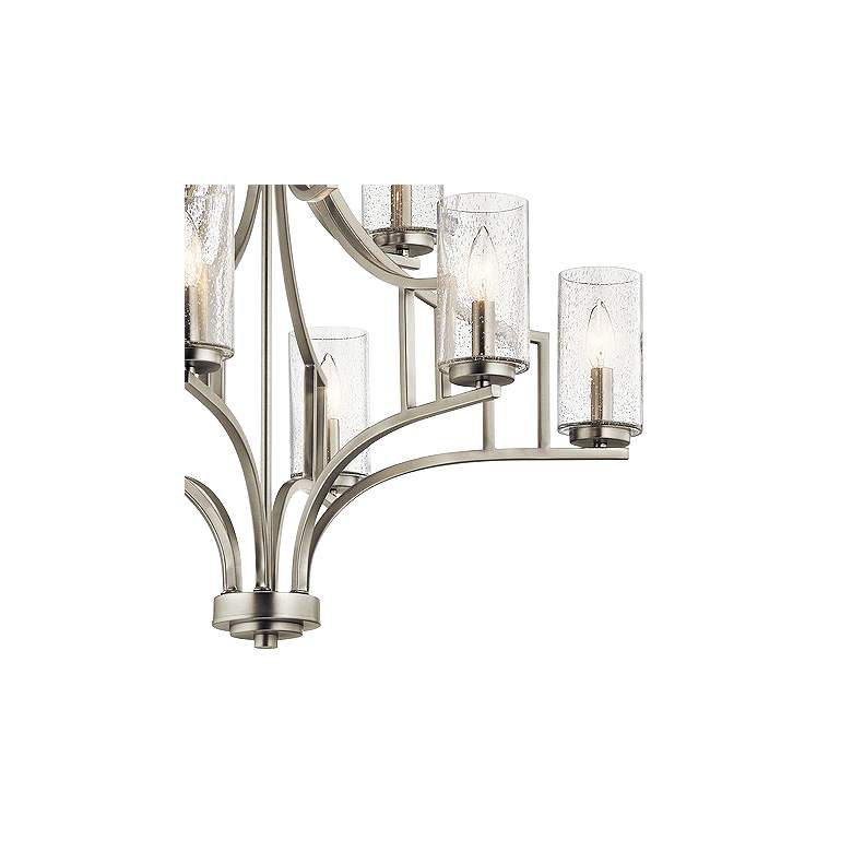 Image 3 Kichler Vara 32" Wide 9-Light Tiered Glass and Nickel Chandelier more views