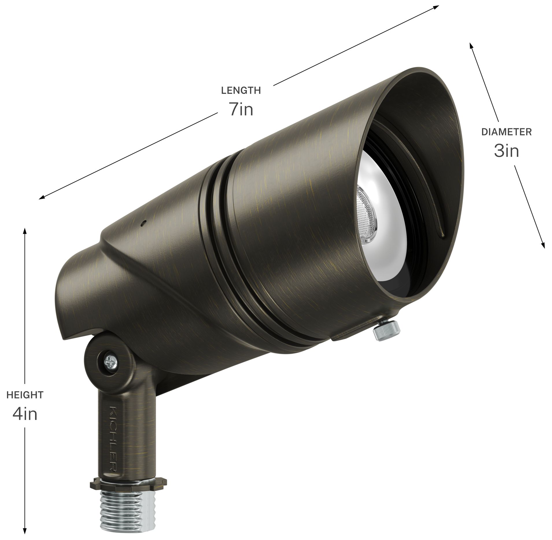 Kichler Varia Large Adjustable Integrated Accent Light in Centennial Brass