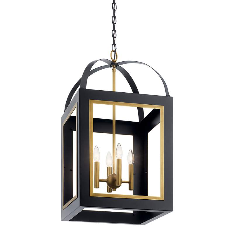 Image 4 Kichler Vath 16"W Black and Natural Brass 4-Light Pendant more views