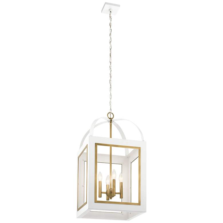 Image 2 Kichler Vath 16"W White and Natural Brass 4-Light Pendant
