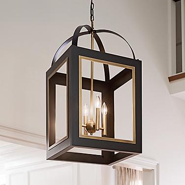 Kichler Vath 16"W Black and Natural Brass 4-Light Pendant