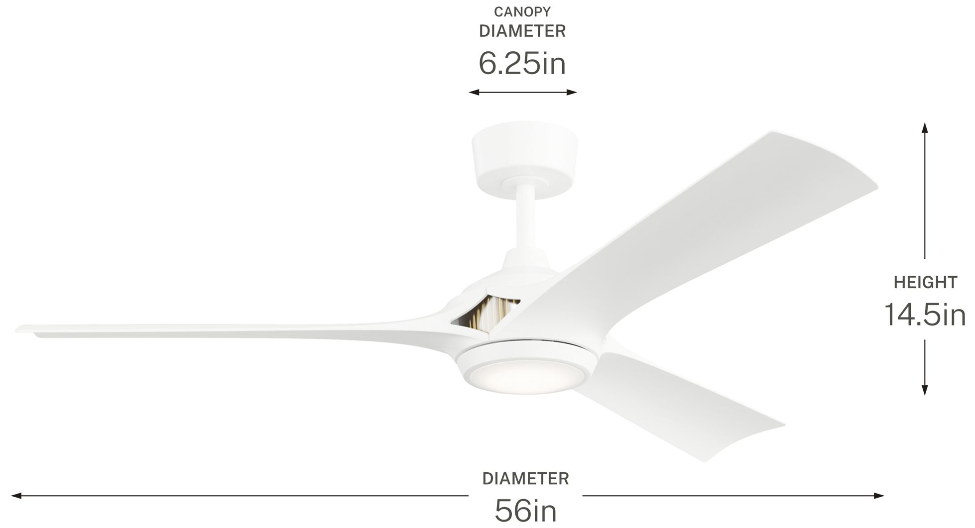 Kichler Veetra 3 Blade 56" Ceiling Fan M