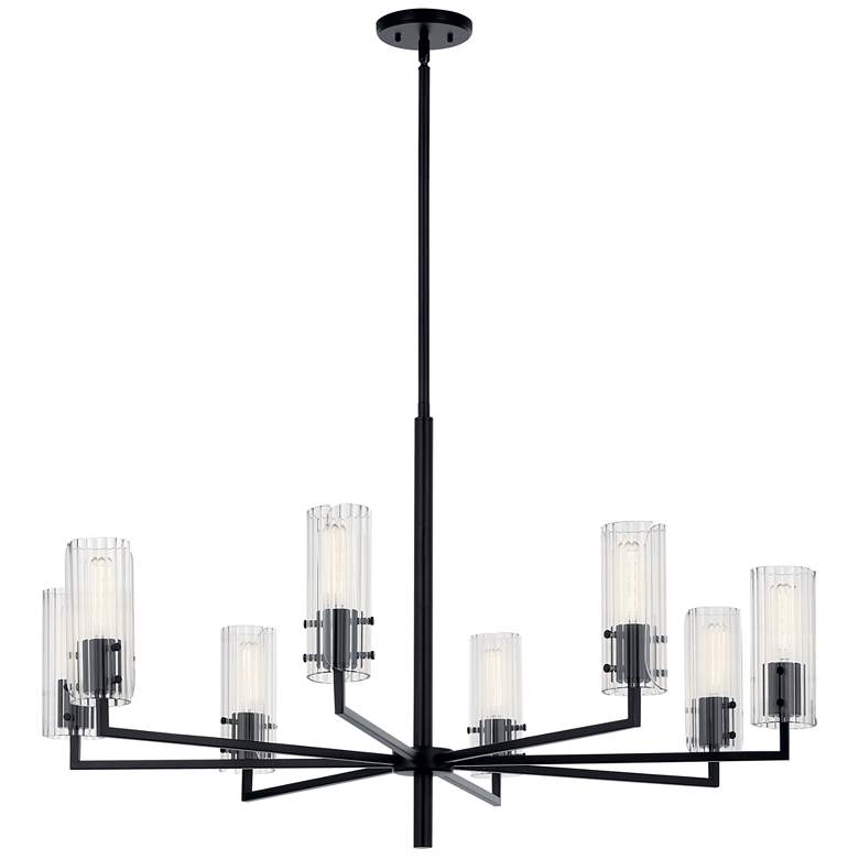 Image 1 Kichler Velestino 40 1/4" Wide Black 8-Light Chandelier