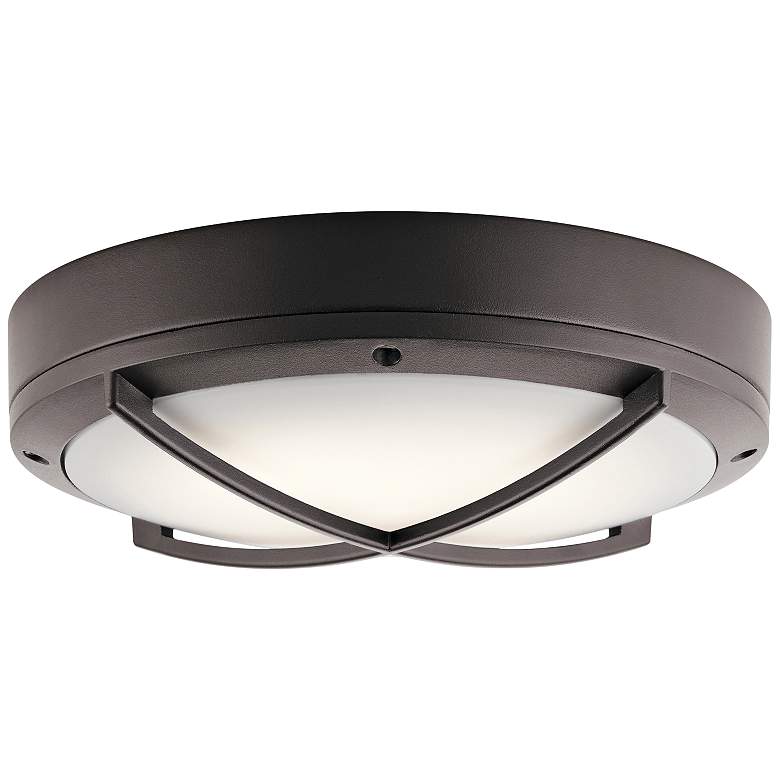 Image 1 Kichler Verne 11"W Textured Bronze LED Outdoor Ceiling Light