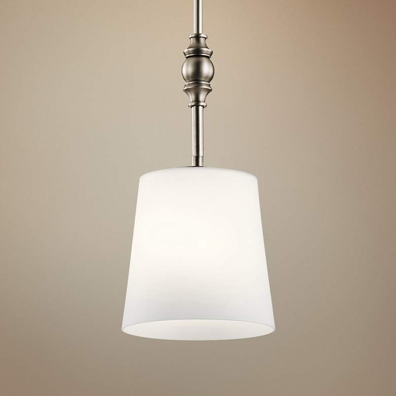 Image 1 Kichler Versailles 8"W Antique Pewter 1-Light Mini Pendant