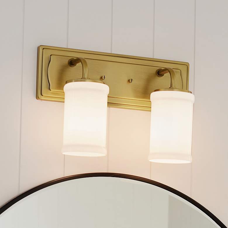 Image 2 Kichler Vetivene 10 1/4"H Natural Brass 2-Light Wall Sconce
