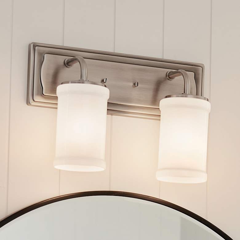 Image 1 Kichler Vetivene 15 1/4" Wide Classic Pewter 2-Light Bath Wall Sconce