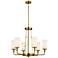 Kichler Vetivene 29" Wide 6-Light Natural Brass Cylinder Glass Pendant