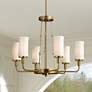 1_Kichler Vetivene 29" Wide 6-Light Natural Brass Cylinder Glass Pendant