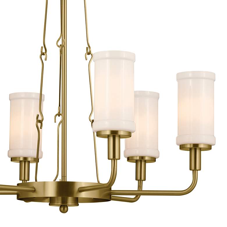 Image 3 Kichler Vetivene 29" Wide 6-Light Natural Brass Cylinder Glass Pendant more views