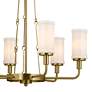 3_Kichler Vetivene 29" Wide 6-Light Natural Brass Cylinder Glass Pendant more views