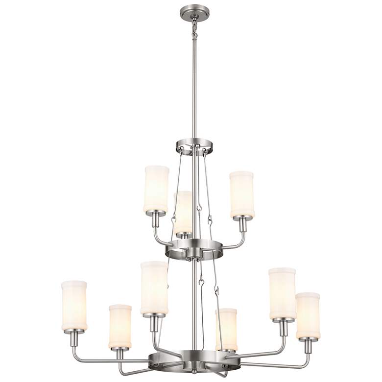 Image 2 Kichler Vetivene 39 3/4" Classic Pewter 9-Light Double Tier Chandelier