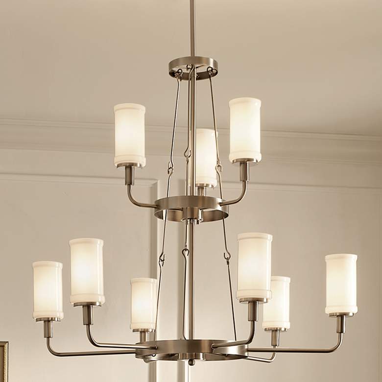 Image 1 Kichler Vetivene 39 3/4" Classic Pewter 9-Light Double Tier Chandelier