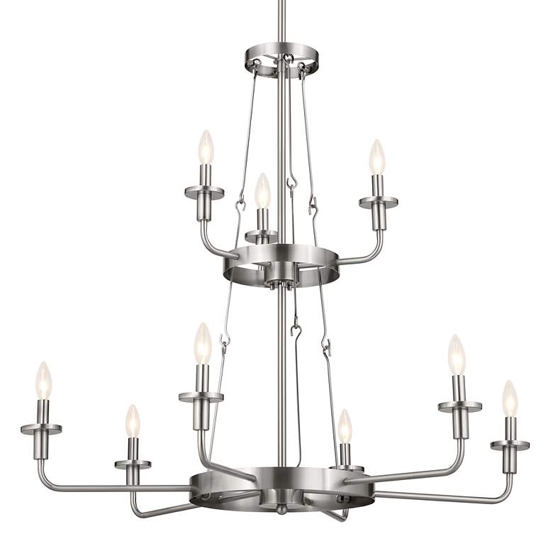 Image 5 Kichler Vetivene 39 3/4" Classic Pewter 9-Light Double Tier Chandelier more views