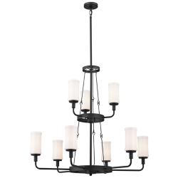 Kichler Vetivene 40" Wide 9-Light Textured Black Tiered Chandelier