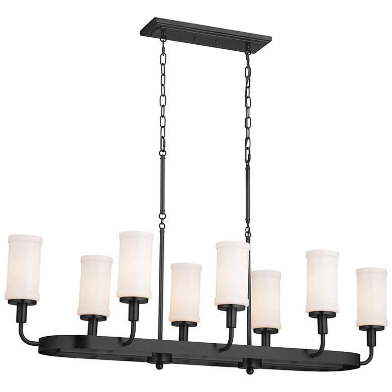 Image 1 Kichler Vetivene 46 1/2" Wide Textured Black 8-Light Linear Chandelier