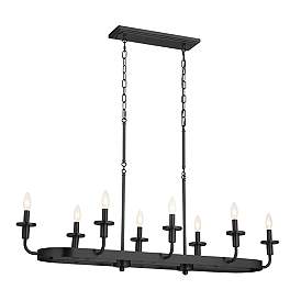 Image4 of Kichler Vetivene 46 1/2" Wide Textured Black 8-Light Linear Chandelier more views