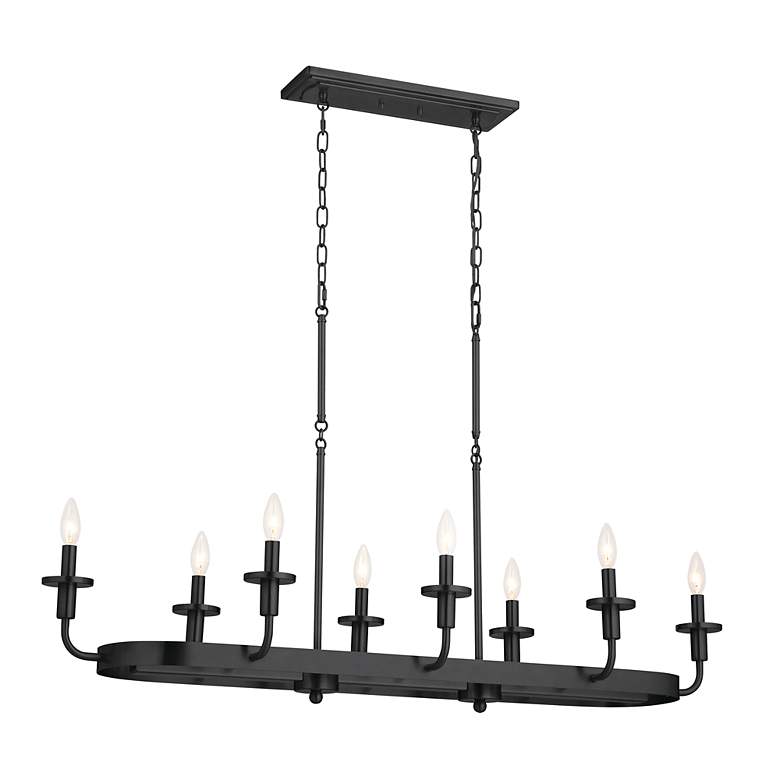 Image 4 Kichler Vetivene 46 1/2" Wide Textured Black 8-Light Linear Chandelier more views