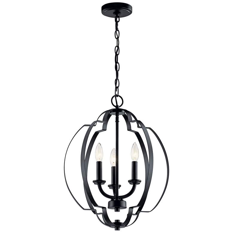 Image 2 Kichler Voleta 16 1/2 inch Wide Black 3-Light Foyer Pendant