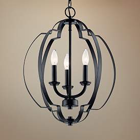 Image1 of Kichler Voleta 16 1/2" Wide Black 3-Light Foyer Pendant