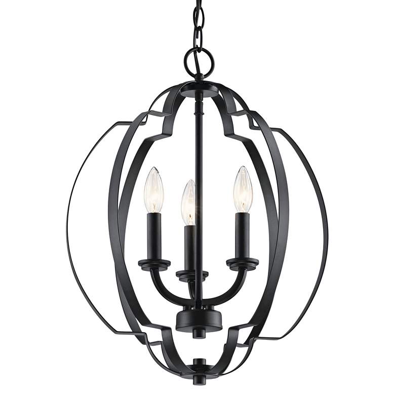 Image 3 Kichler Voleta 16 1/2 inch Wide Black 3-Light Foyer Pendant more views