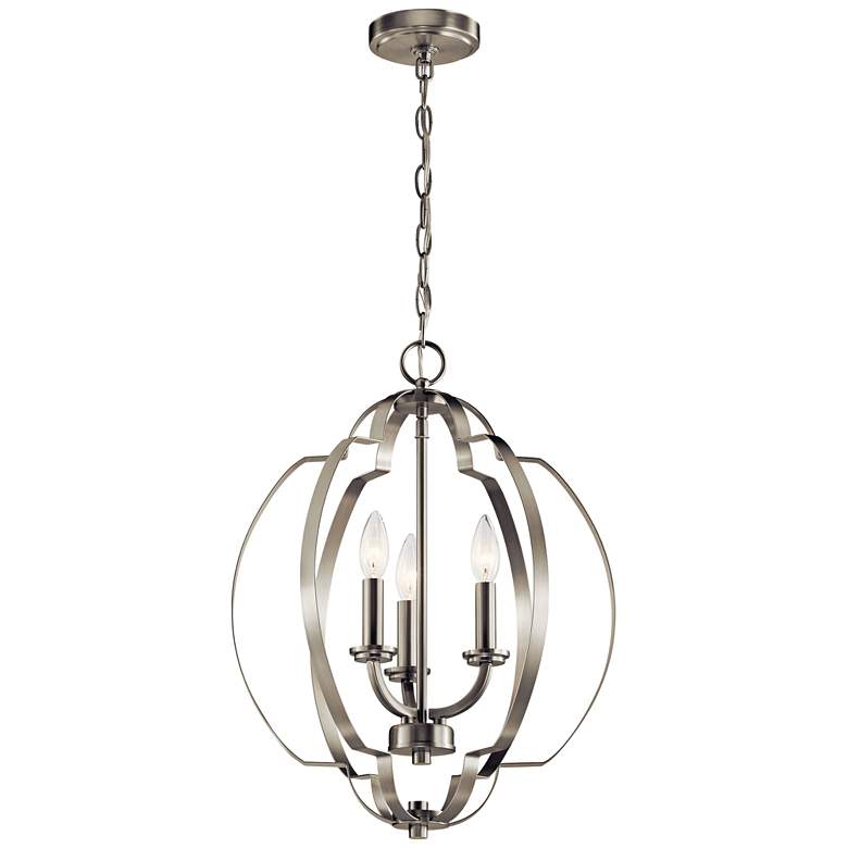 Image 2 Kichler Voleta 16 1/2 inch Wide Brushed Nickel 3-Light Foyer Pendant