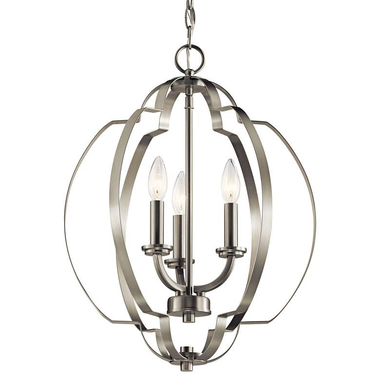 Image 3 Kichler Voleta 16 1/2 inch Wide Brushed Nickel 3-Light Foyer Pendant more views