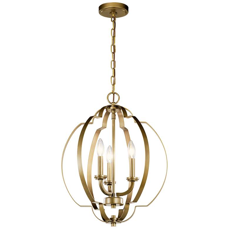 Image 1 Kichler Voleta 16 1/2" Wide Natural Brass 3-Light Pendant