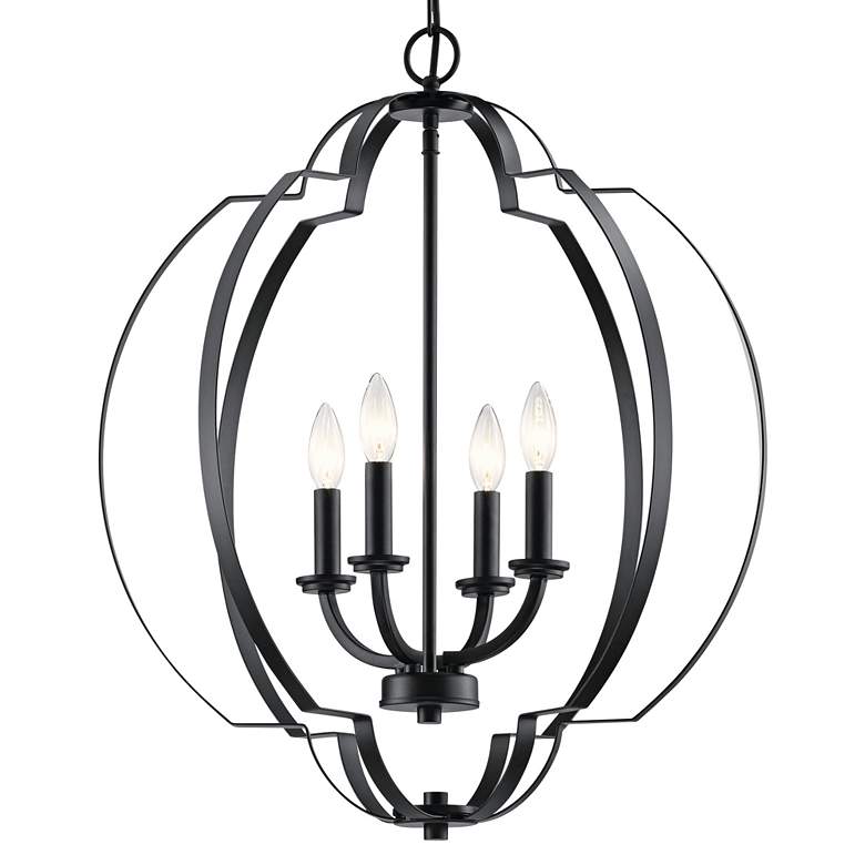 Image 3 Kichler Voleta 22 inch Wide Black 4-Light Foyer Pendant more views