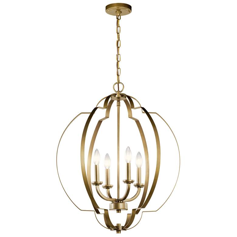 Image 1 Kichler Voleta 22" Wide Natural Brass 4-Light Pendant