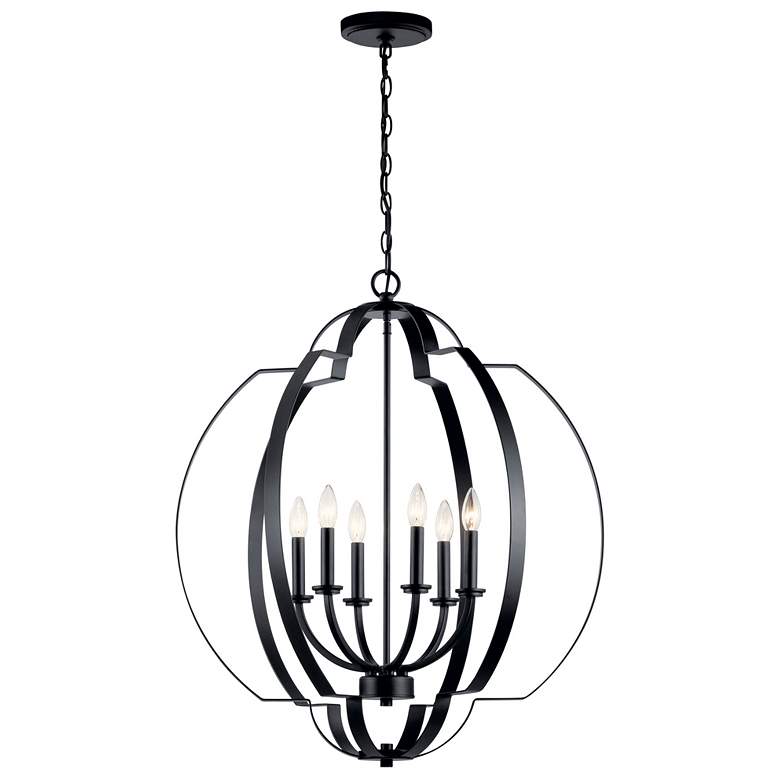 Image 1 Kichler Voleta 27 3/4" Wide Black 6-Light Chandelier