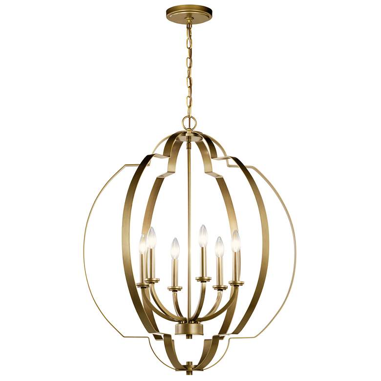 Image 1 Kichler Voleta 27 3/4" Wide Natural Brass 6-Light Chandelier