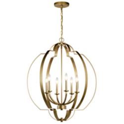 Kichler Voleta 27 3/4" Wide Natural Brass 6-Light Chandelier
